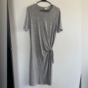 GAP Gray Midi Dress with Side Knot